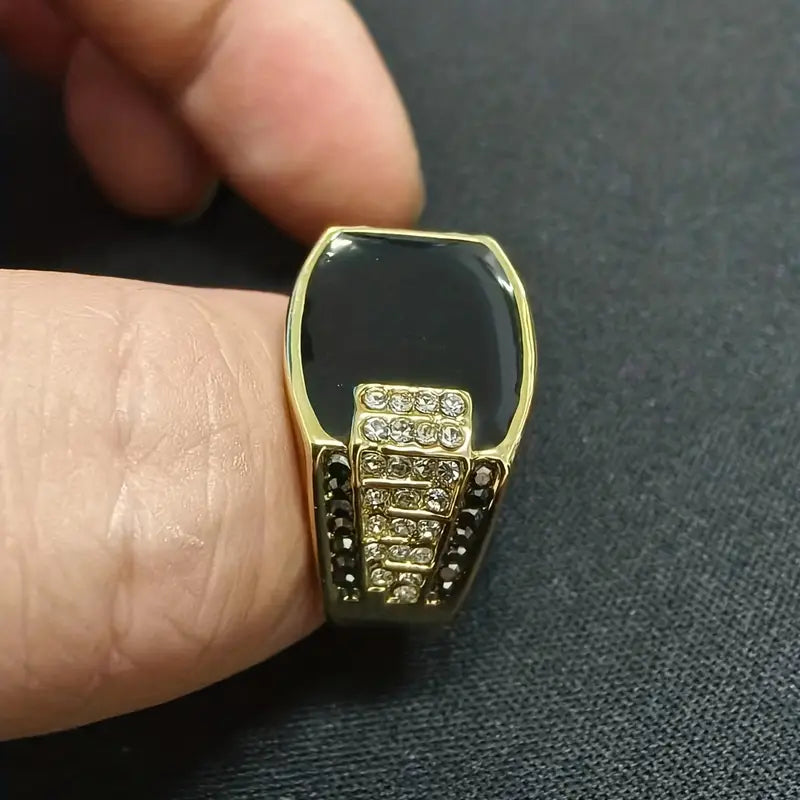 Men's Black Zircon Ring-Wedding Engagement Jewelry Gift