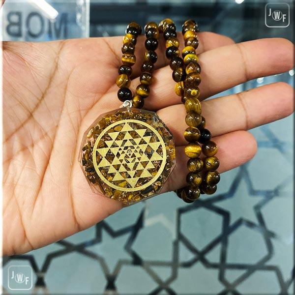 PURE & HIGH QUALITY EXCLUSIVE 108 SRI LAKSHMI YANTRA TIGER EYE MALA