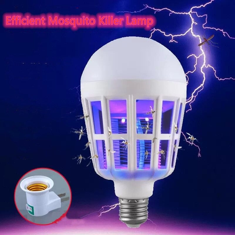 220V E27 UV LED Bulb 9W Mosquito Killer Lamp 2 In 1 Mosquito Trap Insect Killer Light Bulb Fly Bug Zapper Night Light For Baby