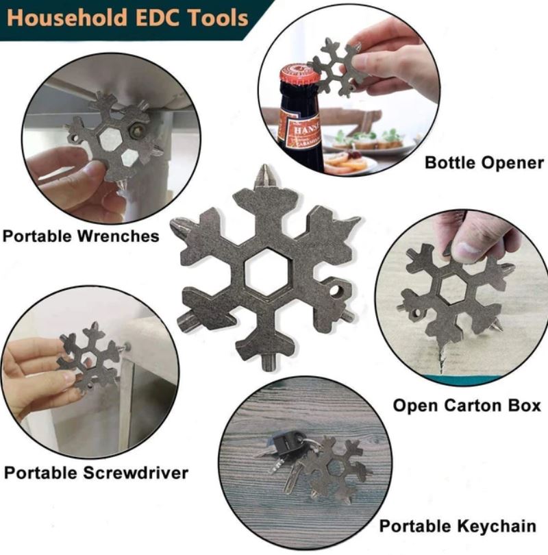 18 in 1 Multi-Purpose Snowflake Shaped Stainless Steel Screwdriver Tool