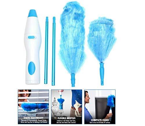 Electronic Motorized  Hand-Held Feather Spin Cleaning Brush Set