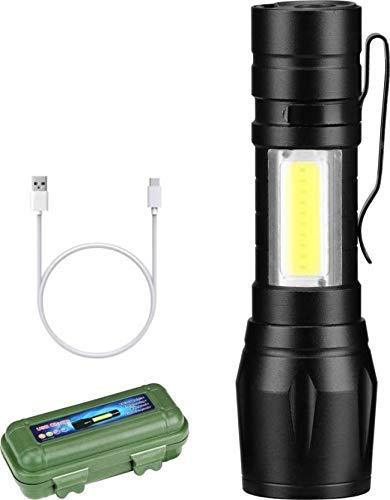 USB Charge Zoomable LED Torch Light ( 500 Meter Range )