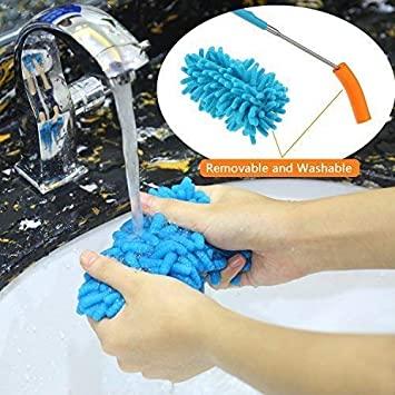 Flexible Microfiber Cleaning Brush With Extendable Rod