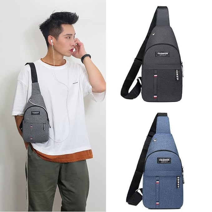 Sling Bag for Men with USB Plug & Port