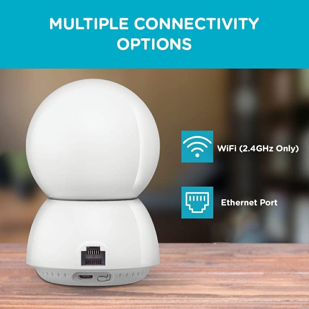 Qubo Smart Cam 360 Ultra from Hero Group | Made in India | 360 Degree Coverage | CCTV Wi-Fi Camera | 1080p Full HD | Two Way Talk | Mobile App Connectivity | Night Vision | Cloud & SD Card Recording, White