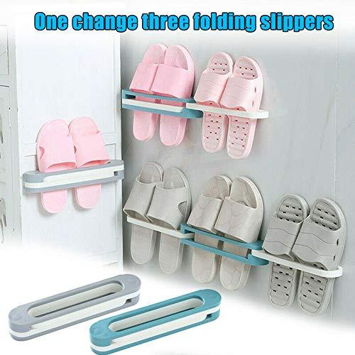 3 in 1 Wall Mounted ABS Collapsible Hanging Slippers