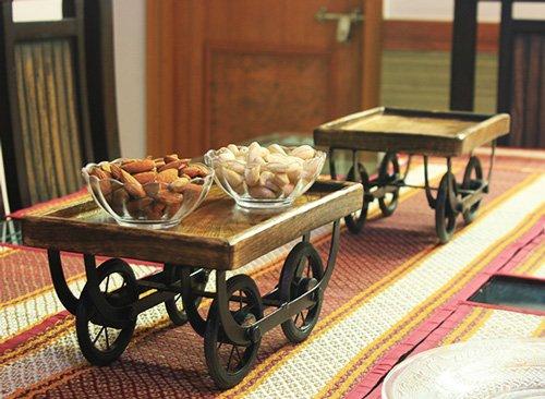 Wooden Snack Serving Platter for Dining Table