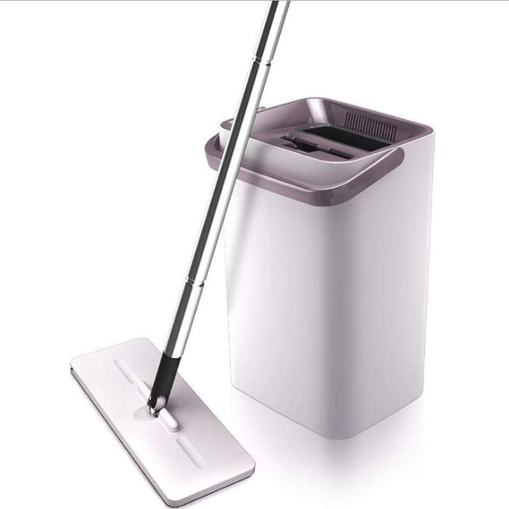 360° Rotatable Flat Mop and Bucket System for Floor Cleaning with 2 Washable Microfiber Mops Pads