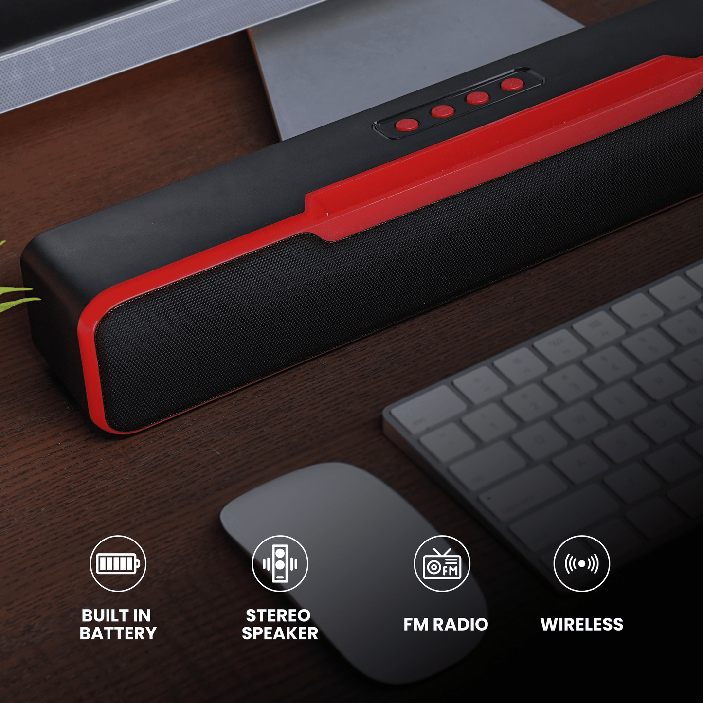 Portable Bluetooth Soundbar 2200mAh Battery