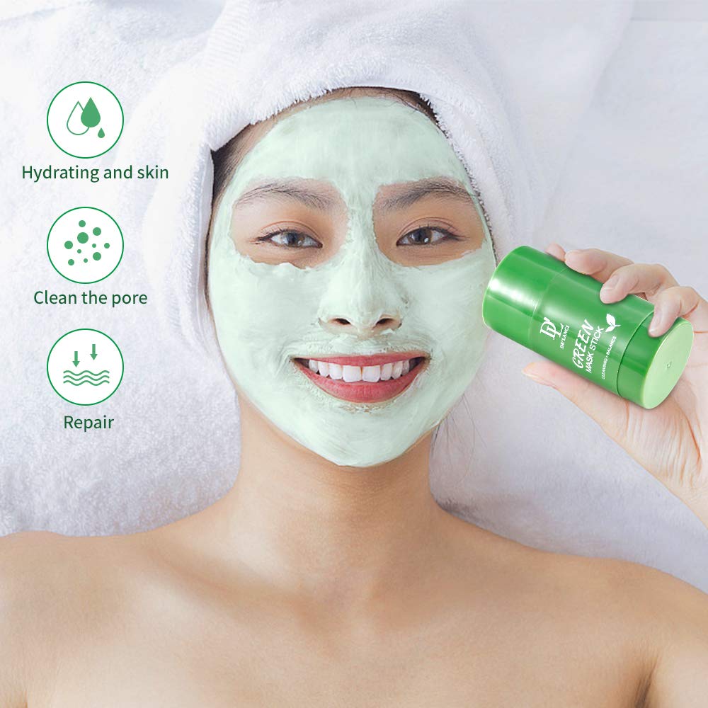 Cleansing Green Stick Green Tea Mask Purifying Clay Stick Mask Oil Control Anti-acne Eggplant Whitening