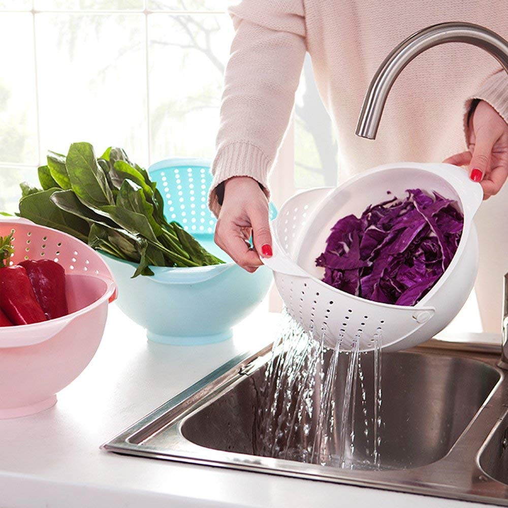 Fruit Wash Basket - Plastic Collapsible Colander And Strainer Basket