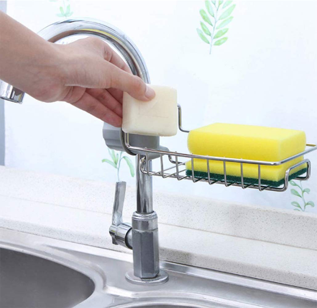 Faucet Hanging Shelf Sponge Holders with Towel Hanger