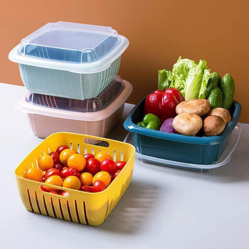 Double-Layer Kitchen Colander Drain Basin and Basket