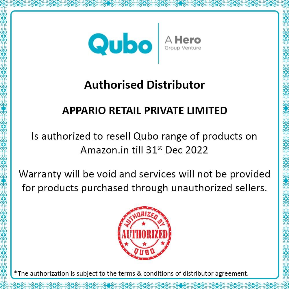 Qubo Smart Cam 360 Ultra from Hero Group | Made in India | 360 Degree Coverage | CCTV Wi-Fi Camera | 1080p Full HD | Two Way Talk | Mobile App Connectivity | Night Vision | Cloud & SD Card Recording, White