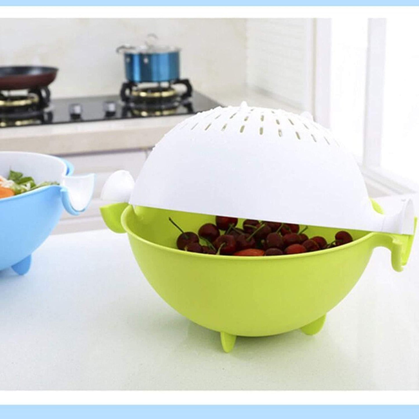 Double Layer Washing Vegetables and Fruit Draining Strainer