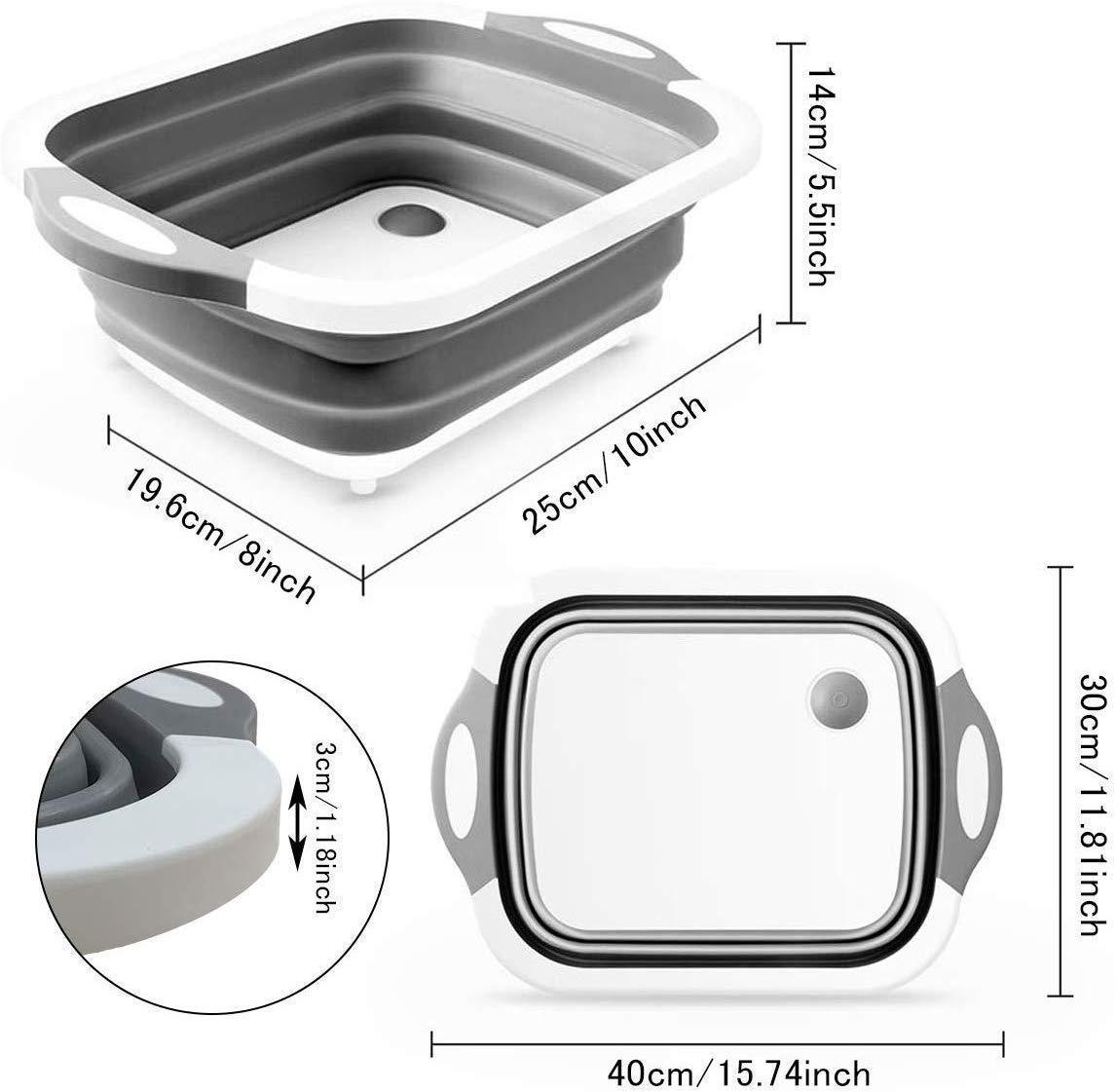 Collapsible Cutting Board with Dish Tub Basket