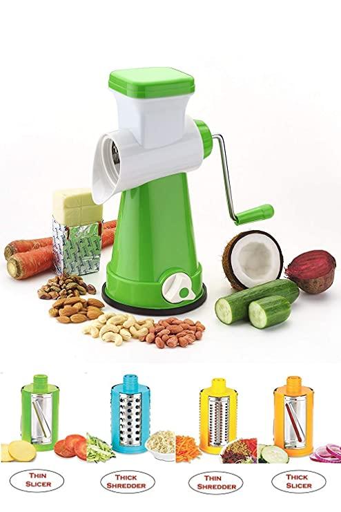 4 in 1 Drum Grater Shredder Slicer for Vegetable, Fruits, Chocolate, Dry Fruits, Salad Maker