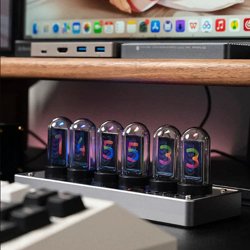 Fawes IPS Nixie Tubes Digital Table Clock