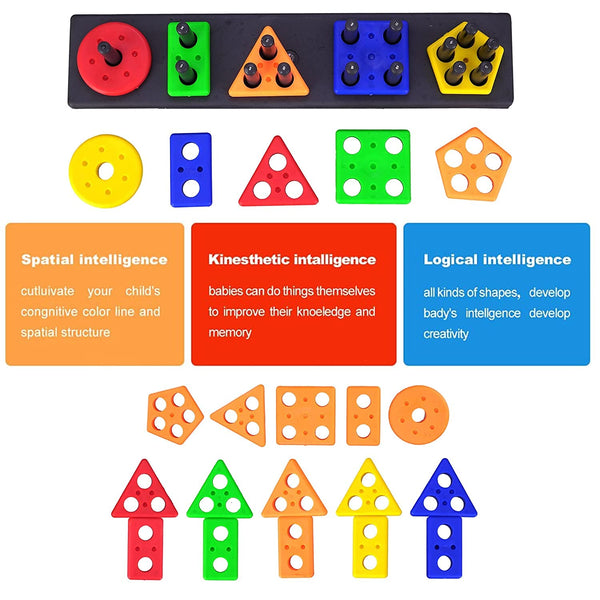 (🔥HOT SALE NOW 50% OFF) 🎨Multicolor Plastic Geometric Block Puzzle🔥Logic Games🎯