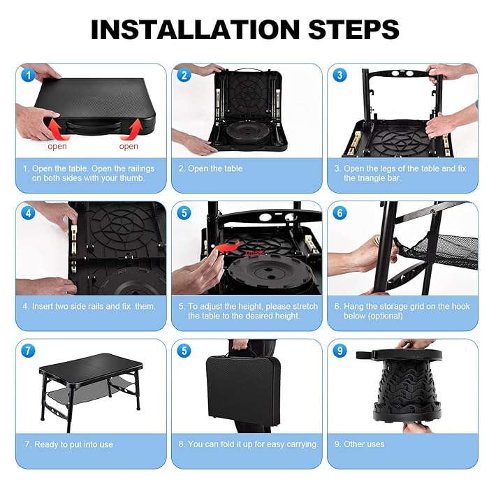 Portable Camping Table & Stool Set