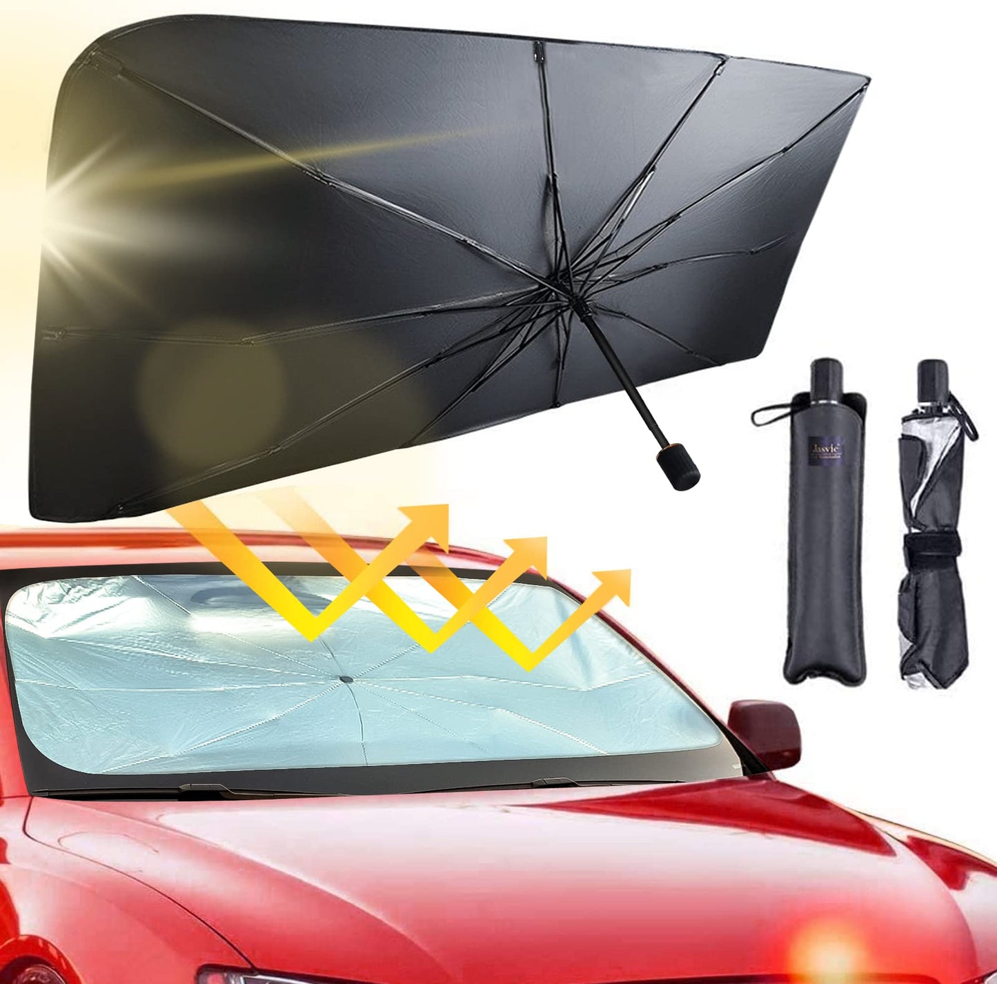 ✨Foldable Reflective Car Umbrella for Sun Heat Protection