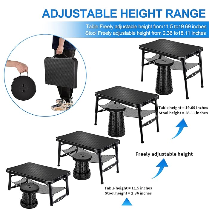 Portable Camping Table & Stool Set