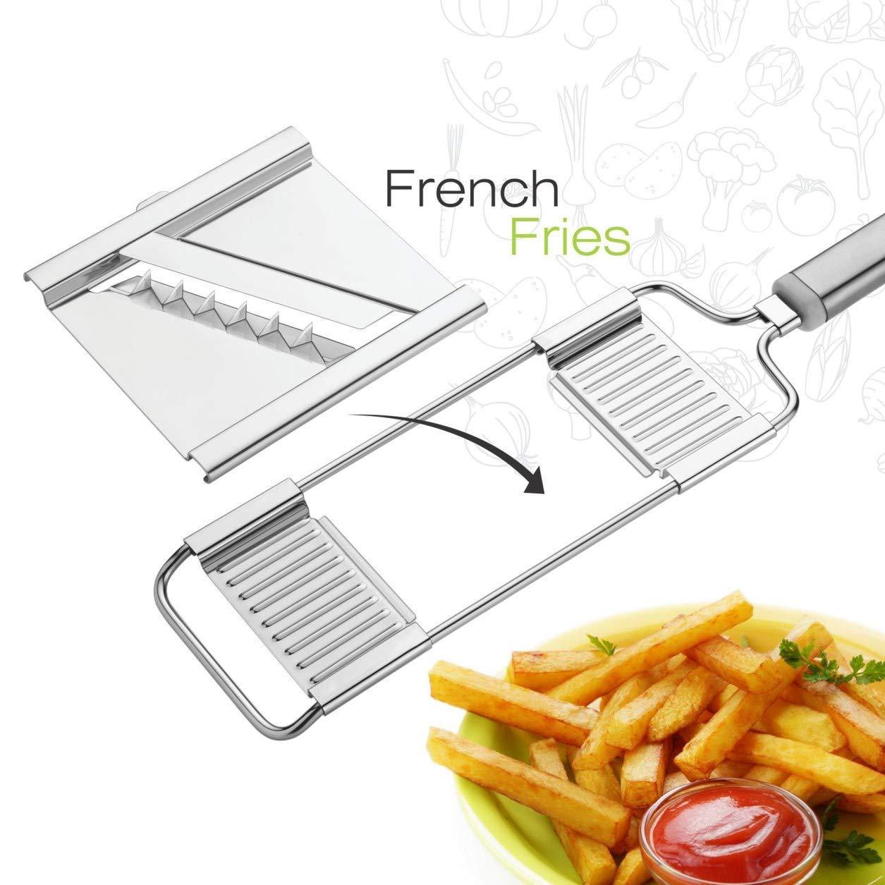 6 In 1 Multipurpose Stainless Steel Vegetable, French Fries Cutter, Slicer Graters