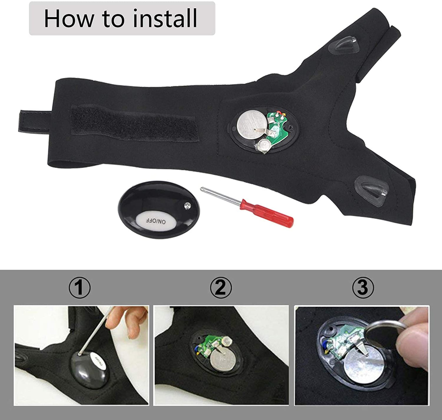 Portable Multi-function Magic Strap Thumb Index Finger 2 Gloves with LED Light (1 Pair)