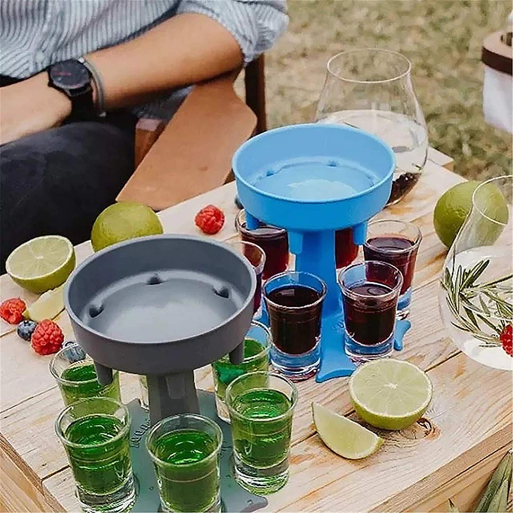 Shot Glasses Dispenser (6 Acrylic Cups Included)