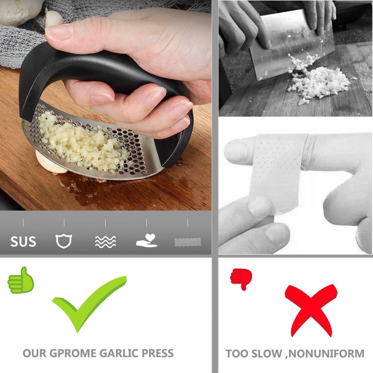 Stainless Steel Ginger & Garlic Presser