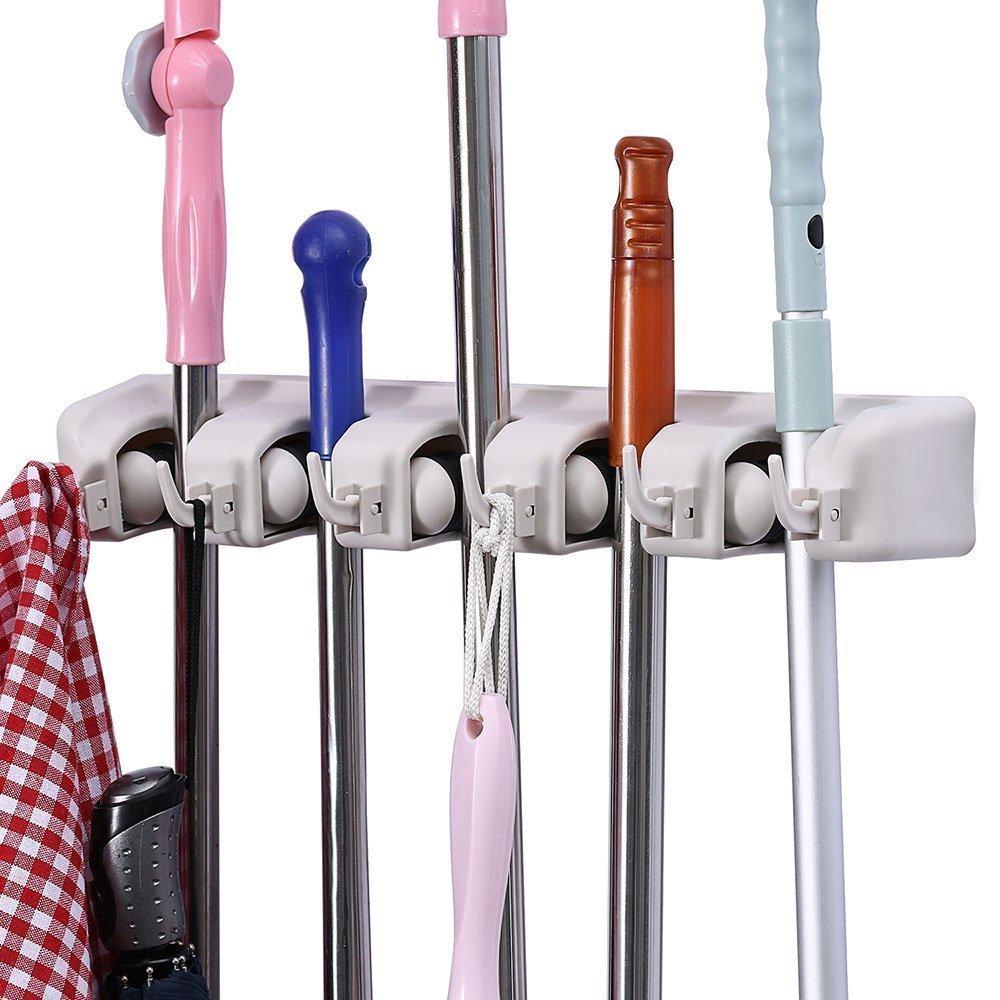 Mop Holder - 5 Layer Wall Mounted Mop & Broom Holder