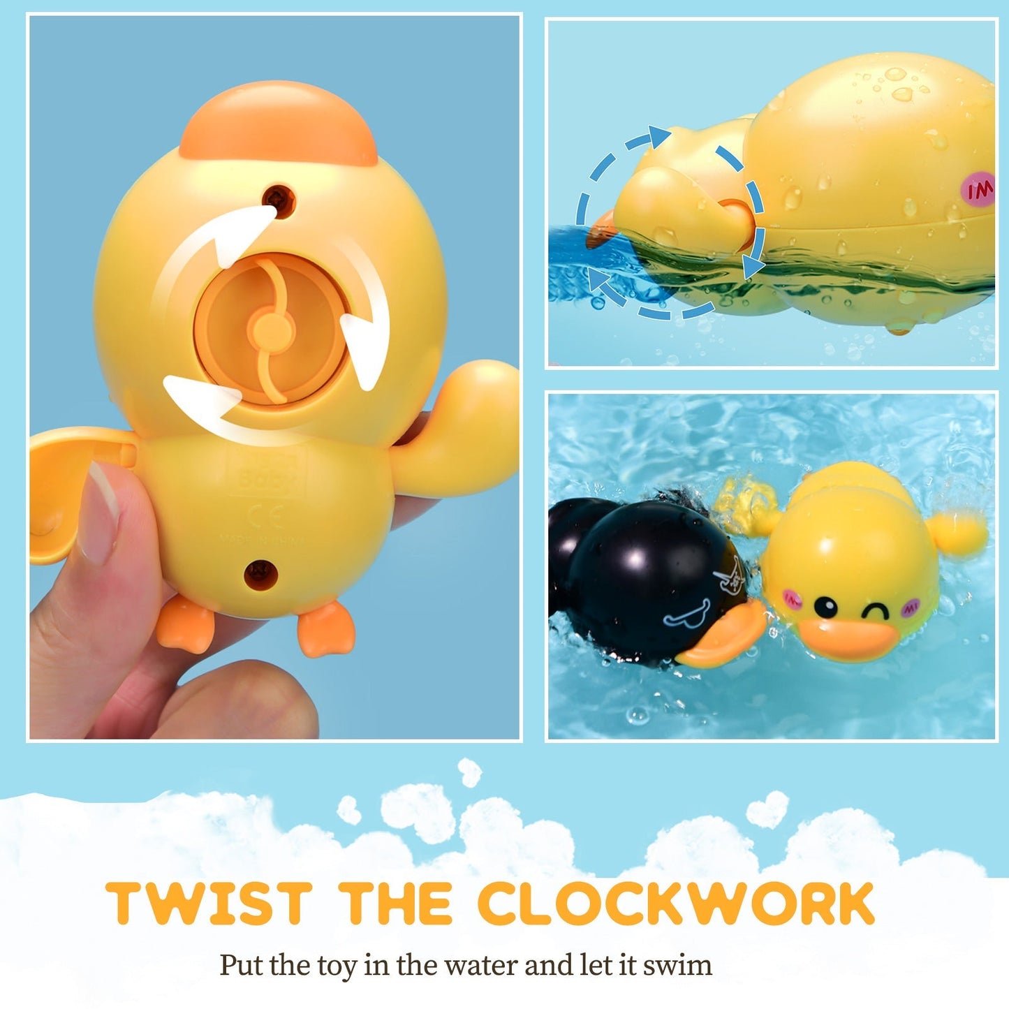 Floating Wind-up Ducks bath Toys for little kids