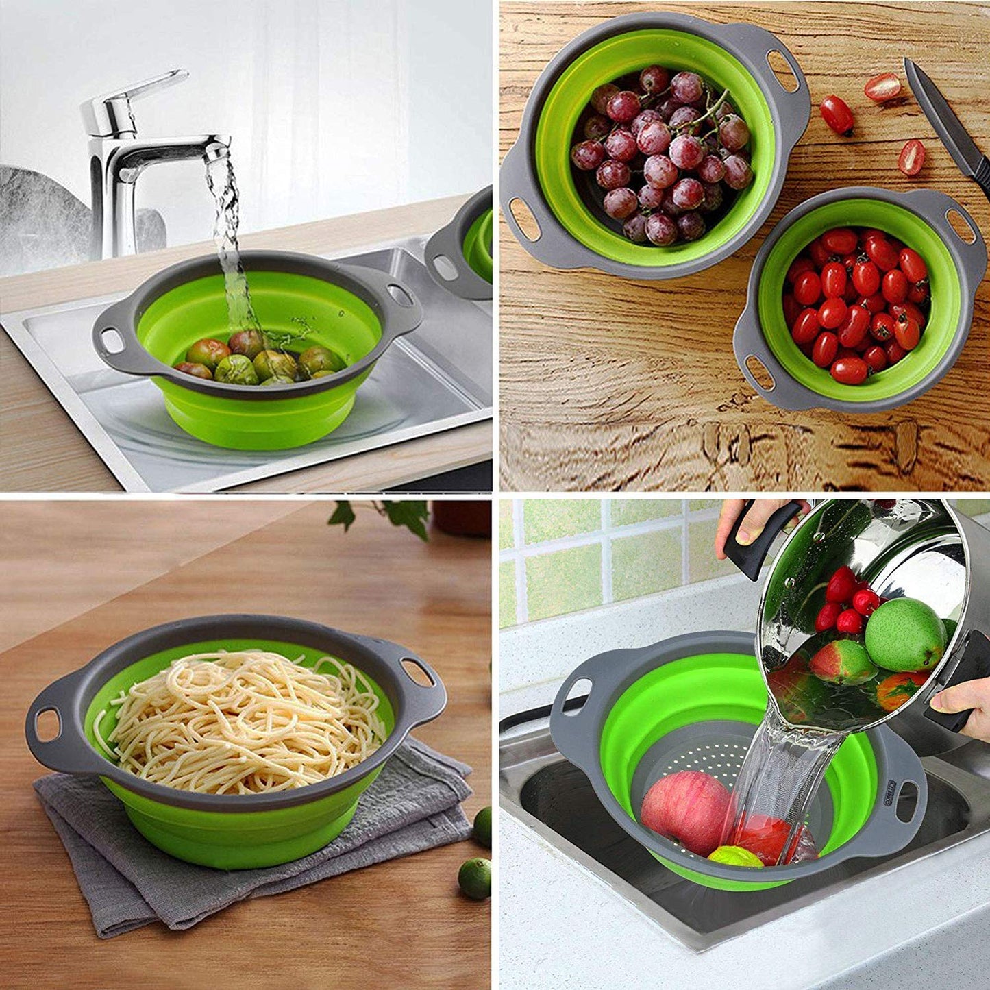 Foldable Silicone Kitchen Drainer Strainer Basket