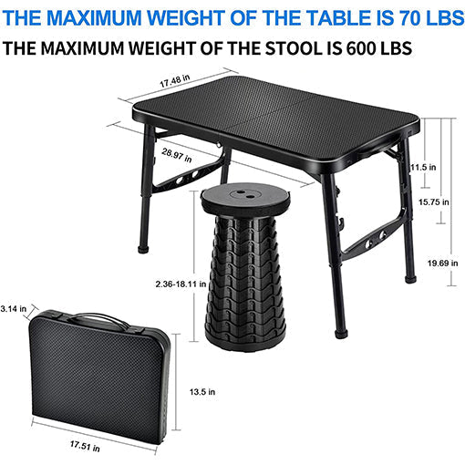 Portable Camping Table & Stool Set