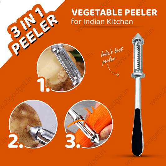 3 in 1  Stainless steel Multifunctional Veggie Peeler (Buy 1 get 1 FREE)