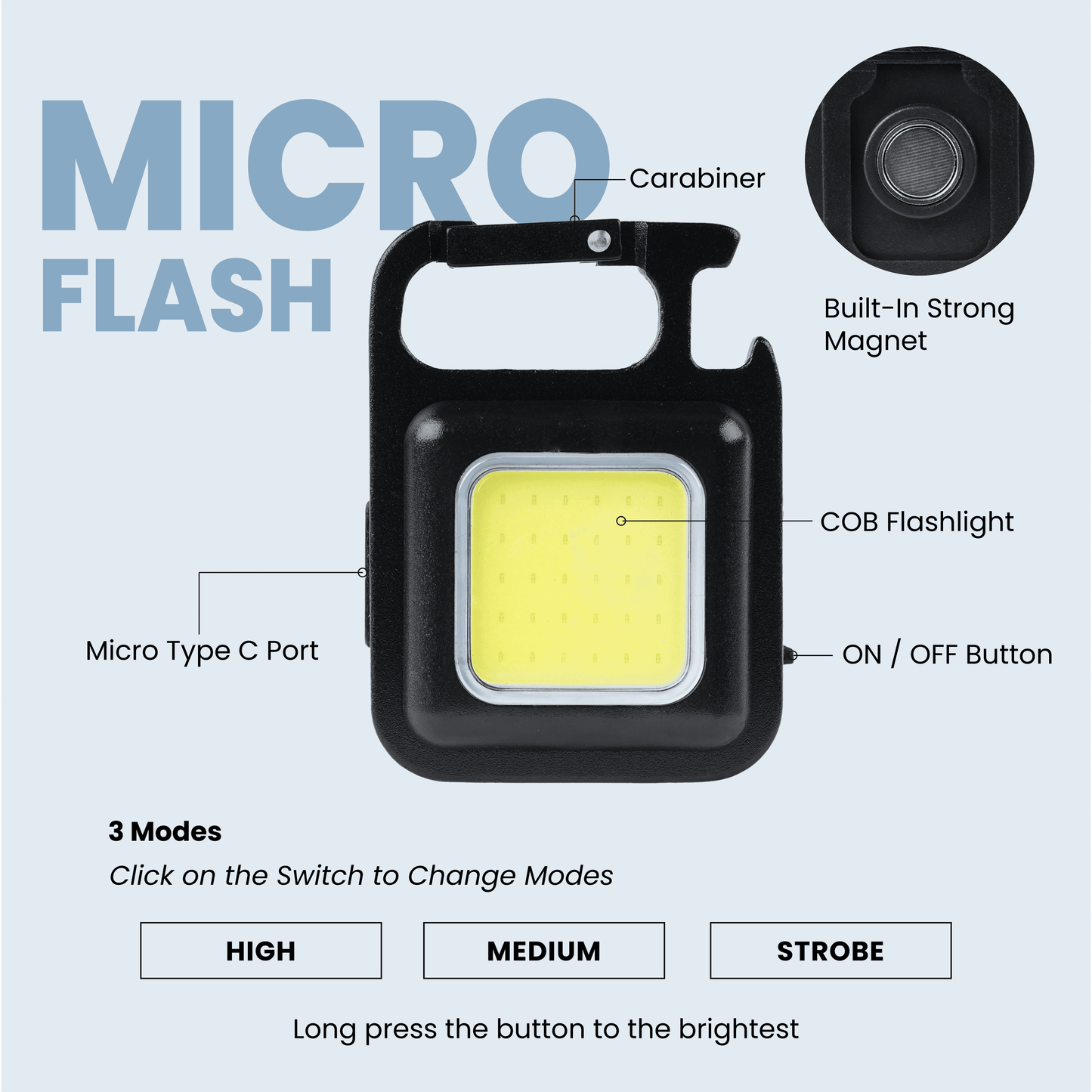 Keychain Flashlight Mini Work Light