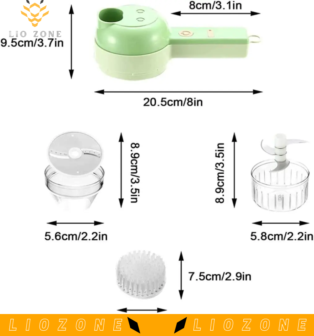 Wireless Handy Electric Vegetable Chopper- 4 in 1