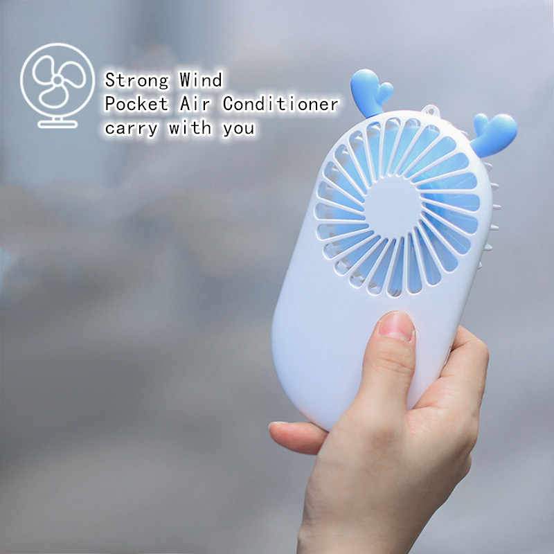 Portable Hand held Pocket Fan Air Cooler Cooling USB Rechargeable (1 Pc)