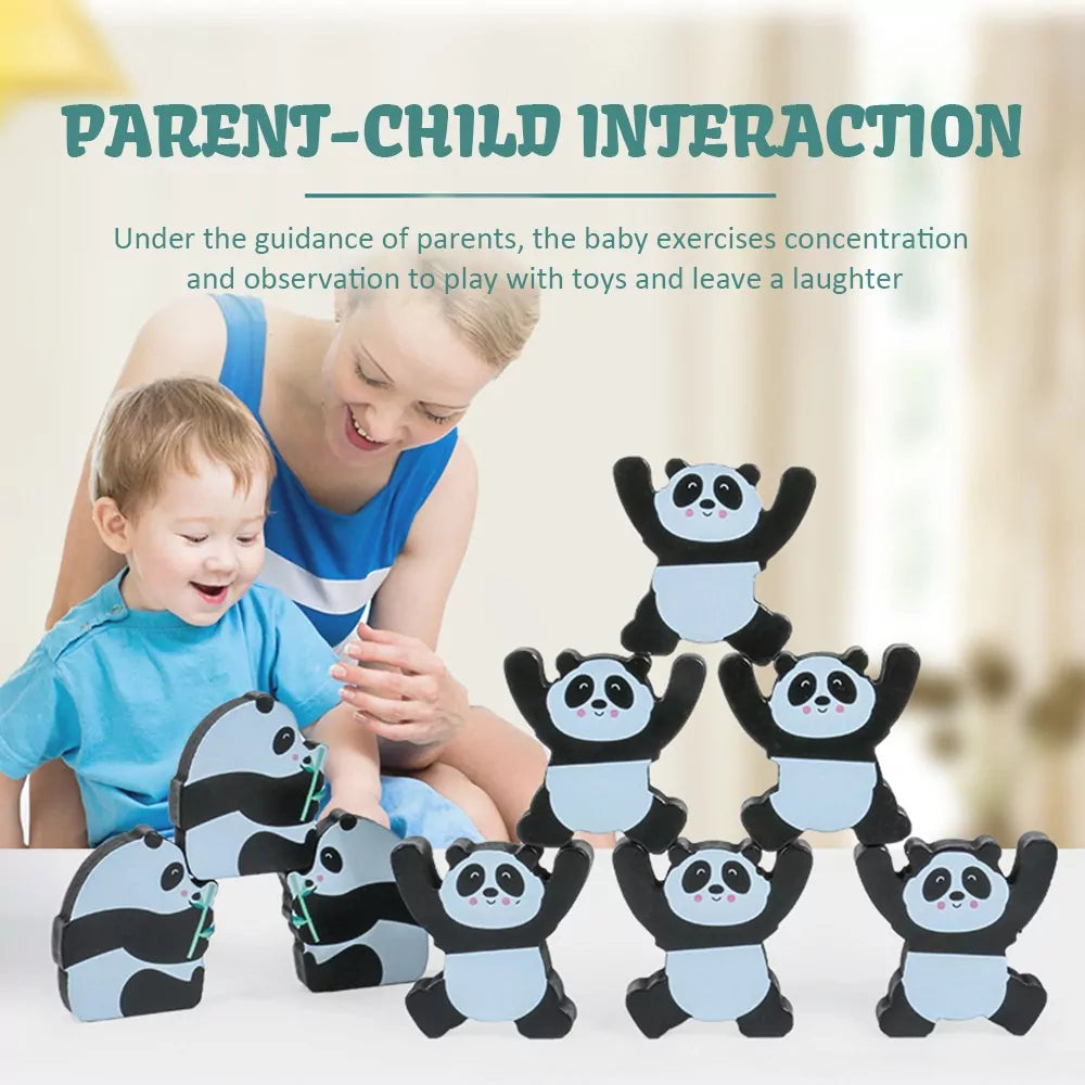 🐼  Wooden Panda Balance Block game  (Pack of 12)