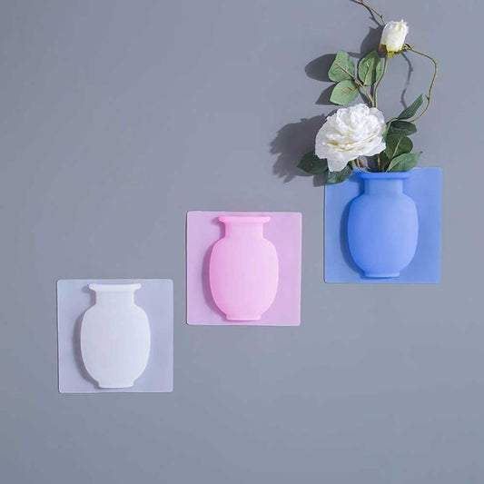 Wall Mounted Removable Silicone Sticky Vase (Pack of 1)