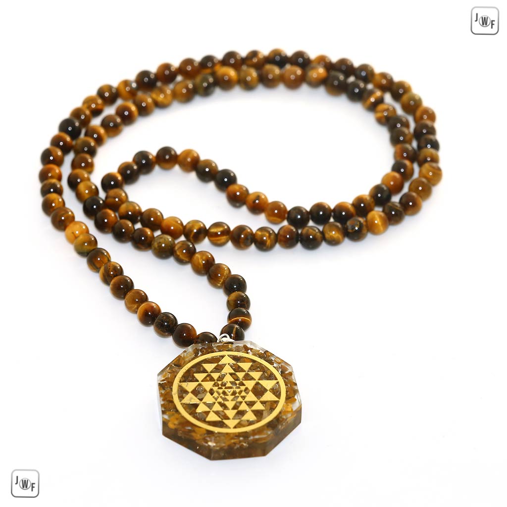 PURE & HIGH QUALITY EXCLUSIVE 108 SRI LAKSHMI YANTRA TIGER EYE MALA