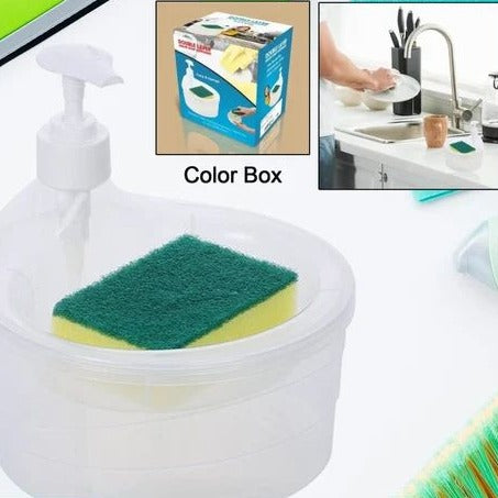 🌟2 In 1 Liquid Soap Dispenser With Pump & Sponge