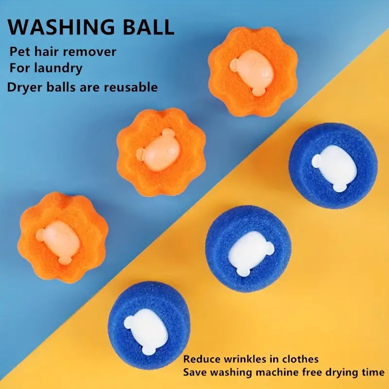 🔄Reusable Washing Machine Hair Remover, Pet Remover Balls for Laundry Dryer Washing🧺(Pack Of 6 Balls)