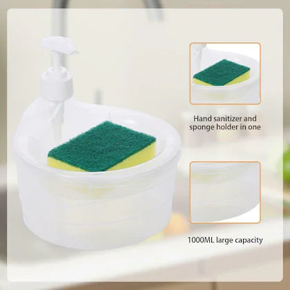 🌟2 In 1 Liquid Soap Dispenser With Pump & Sponge